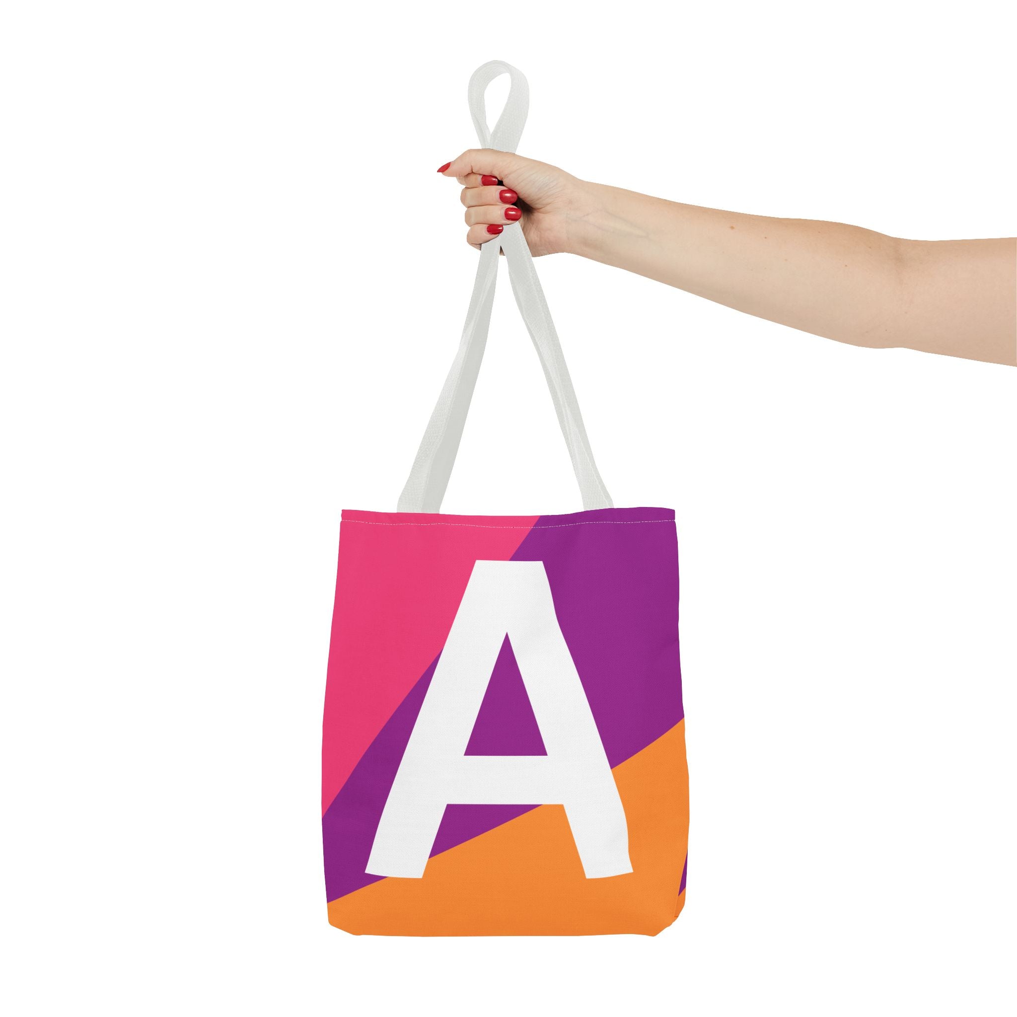 Monogram 'A' Colorblock Tote Bag — Personalized Initial A Shoulder Tote