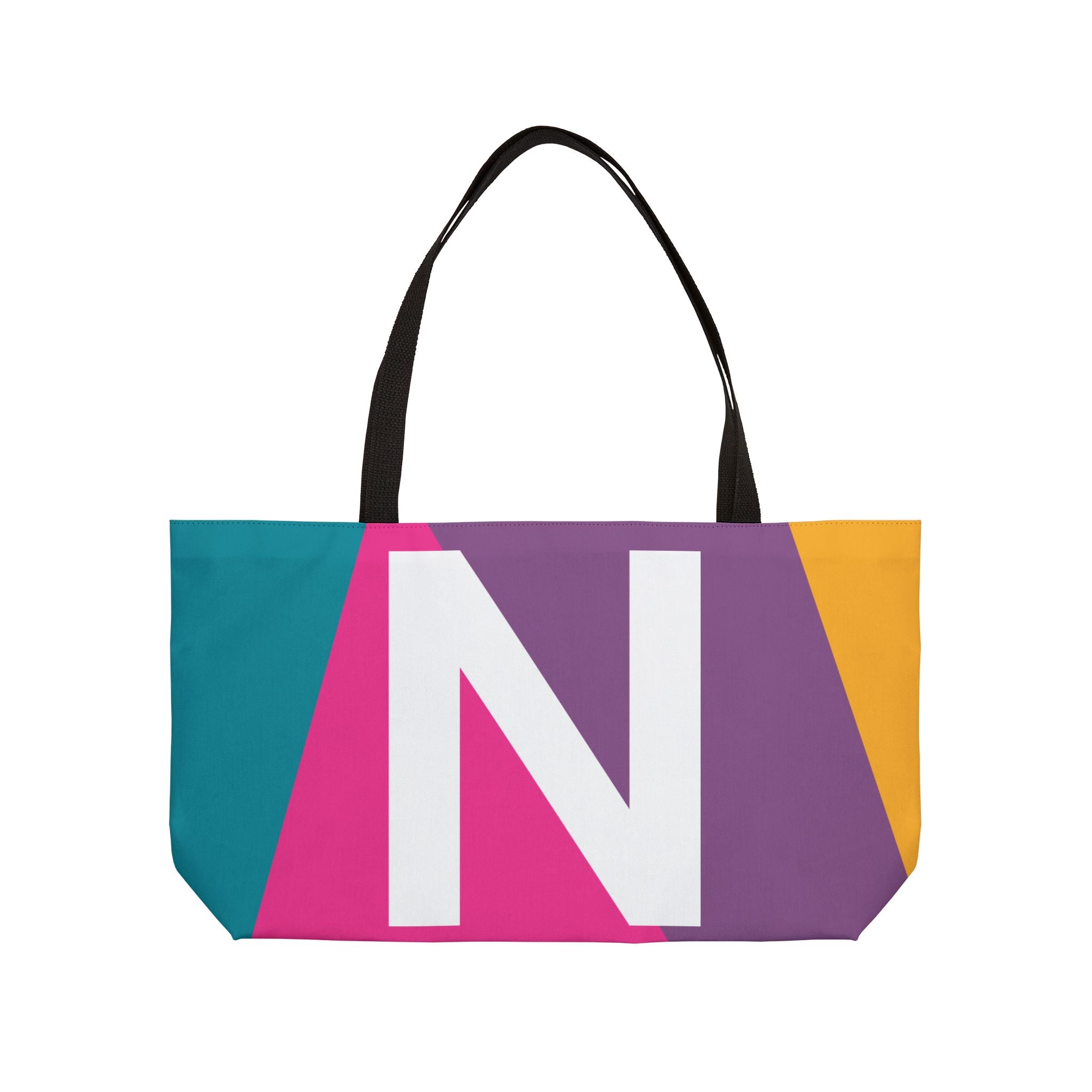 Personalized 'N' Colorblock Tote Bag — Monogram Weekender Tote