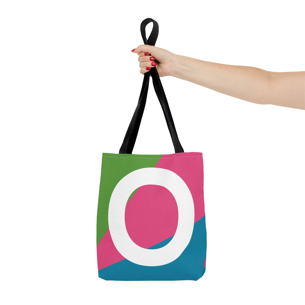 Monogram 'O' Colorblock Tote Bag — Personalized Initial O Shoulder Tote