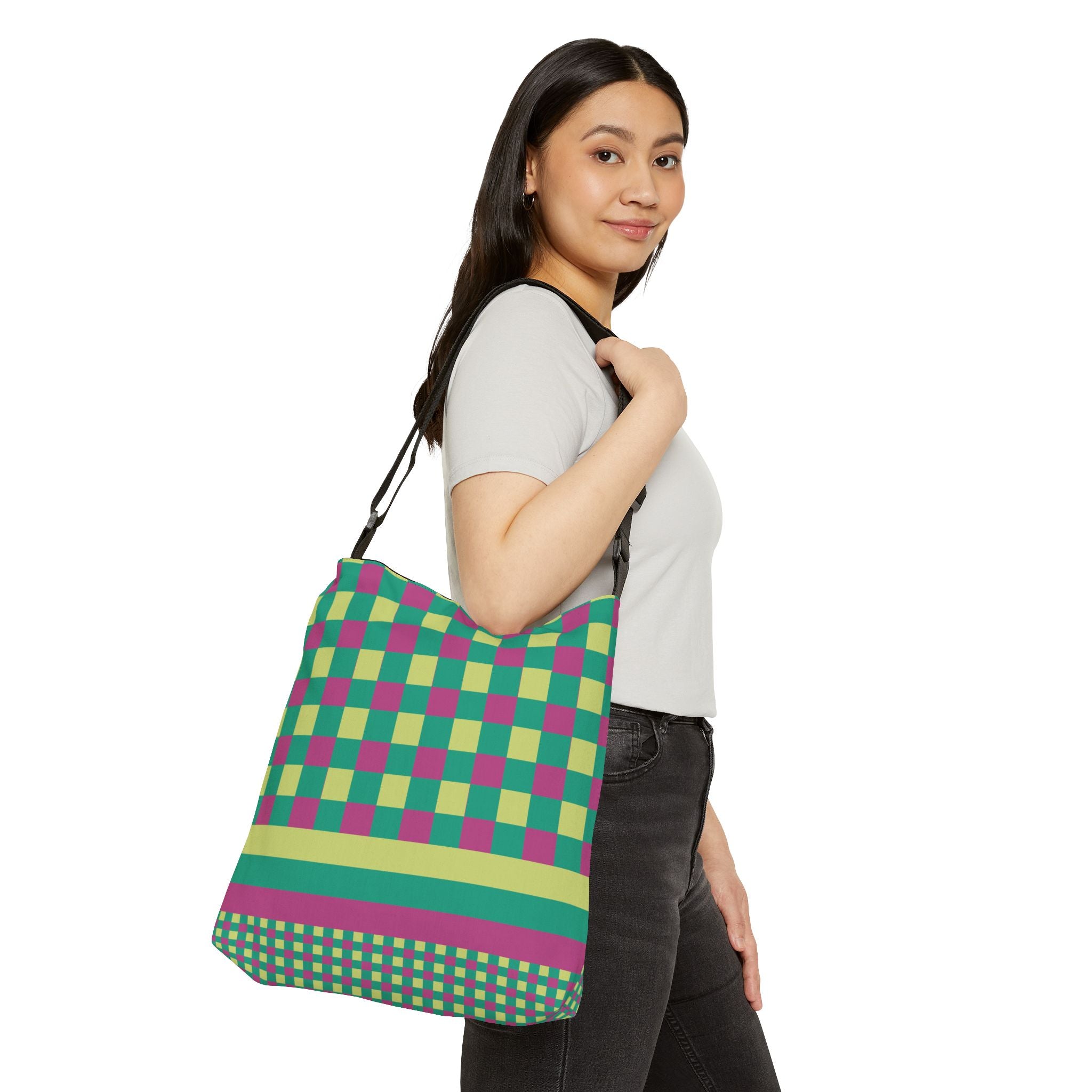 Colorblock Geometric Tote Bag