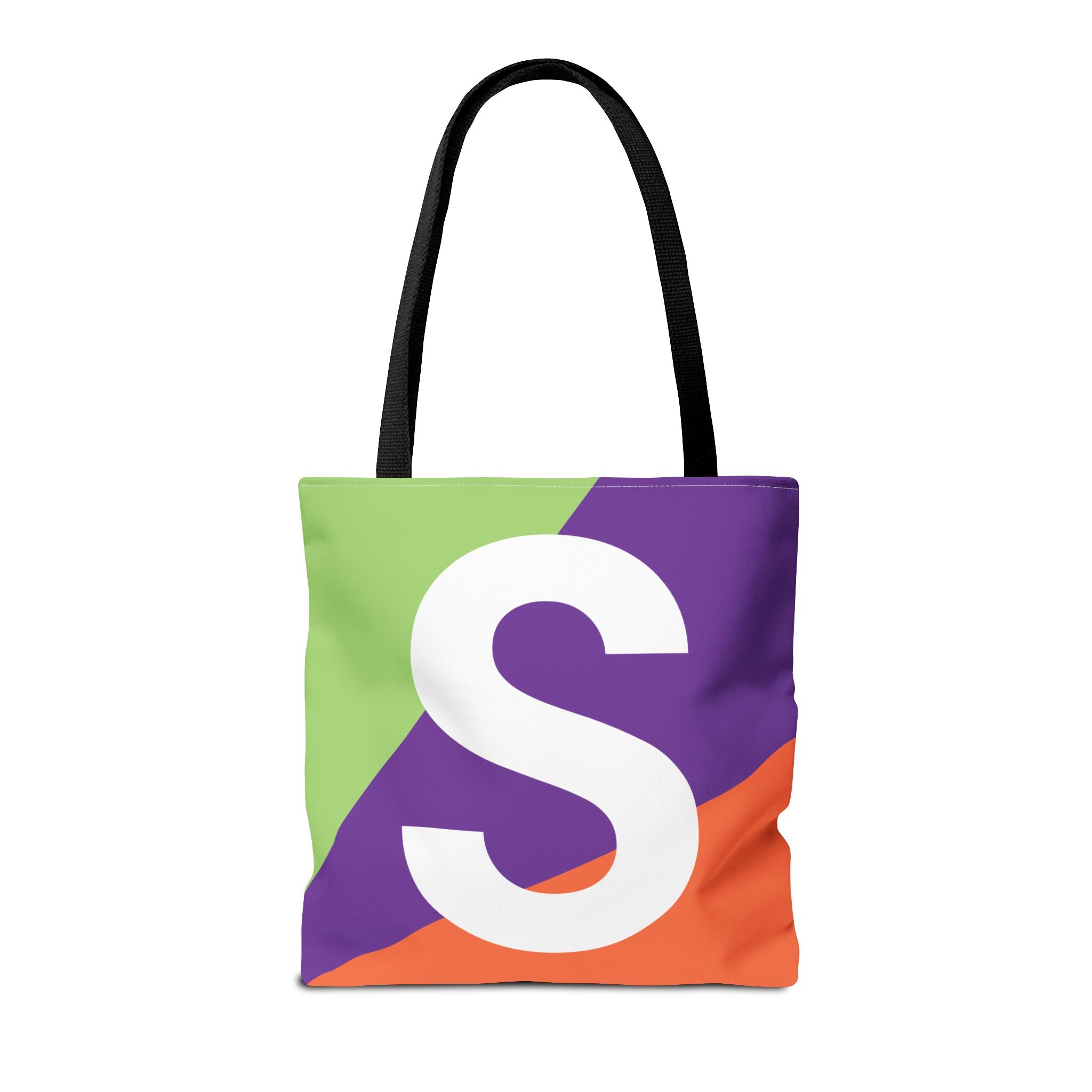 Monogram 'S' Colorblock Tote Bag — Personalized Initial S Shoulder Tote