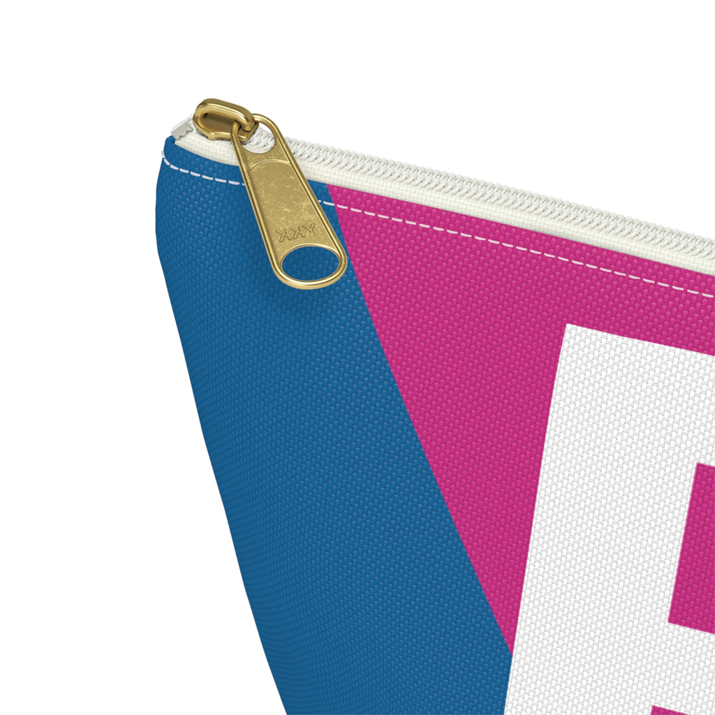 Initials Colorblock Accessory Pouch — Monogram B T-Bottom Cosmetic Bag