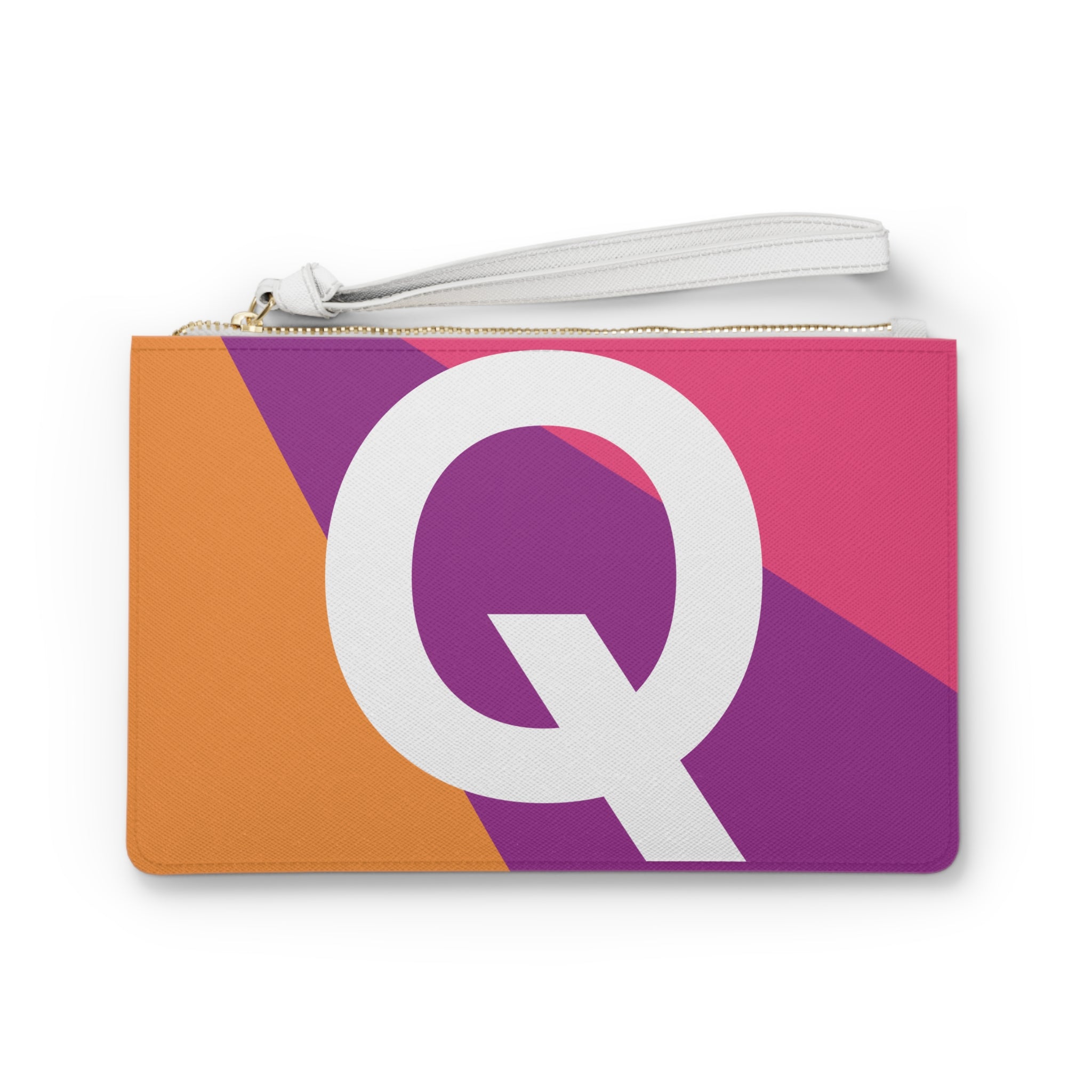 Monogram 'Q' Colorblock Clutch Bag — Bold Geometric Wristlet for Everyday & Gifts