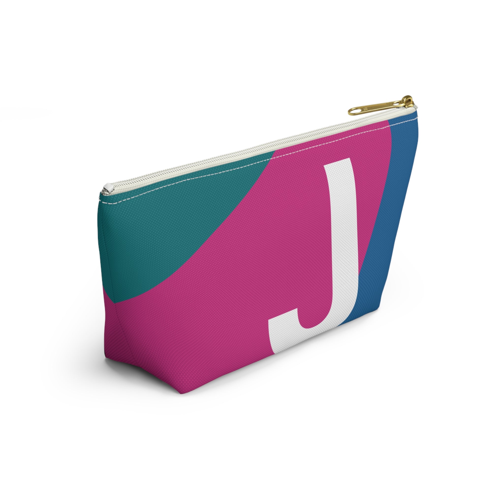 Initials Colorblock Accessory Pouch — Monogram J T-Bottom Cosmetic Bag