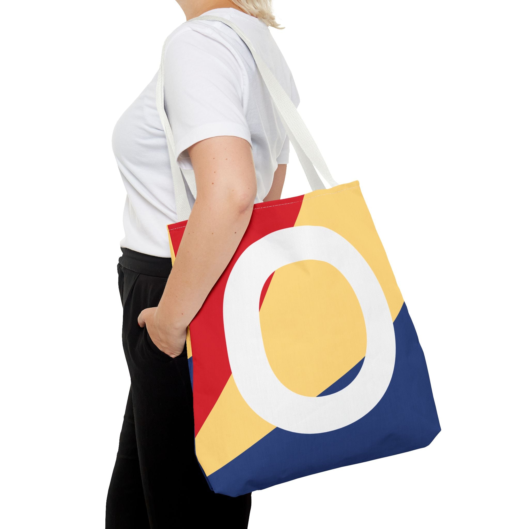 Monogram 'O' Colorblock Tote Bag — Personalized Initial O Shoulder Tote