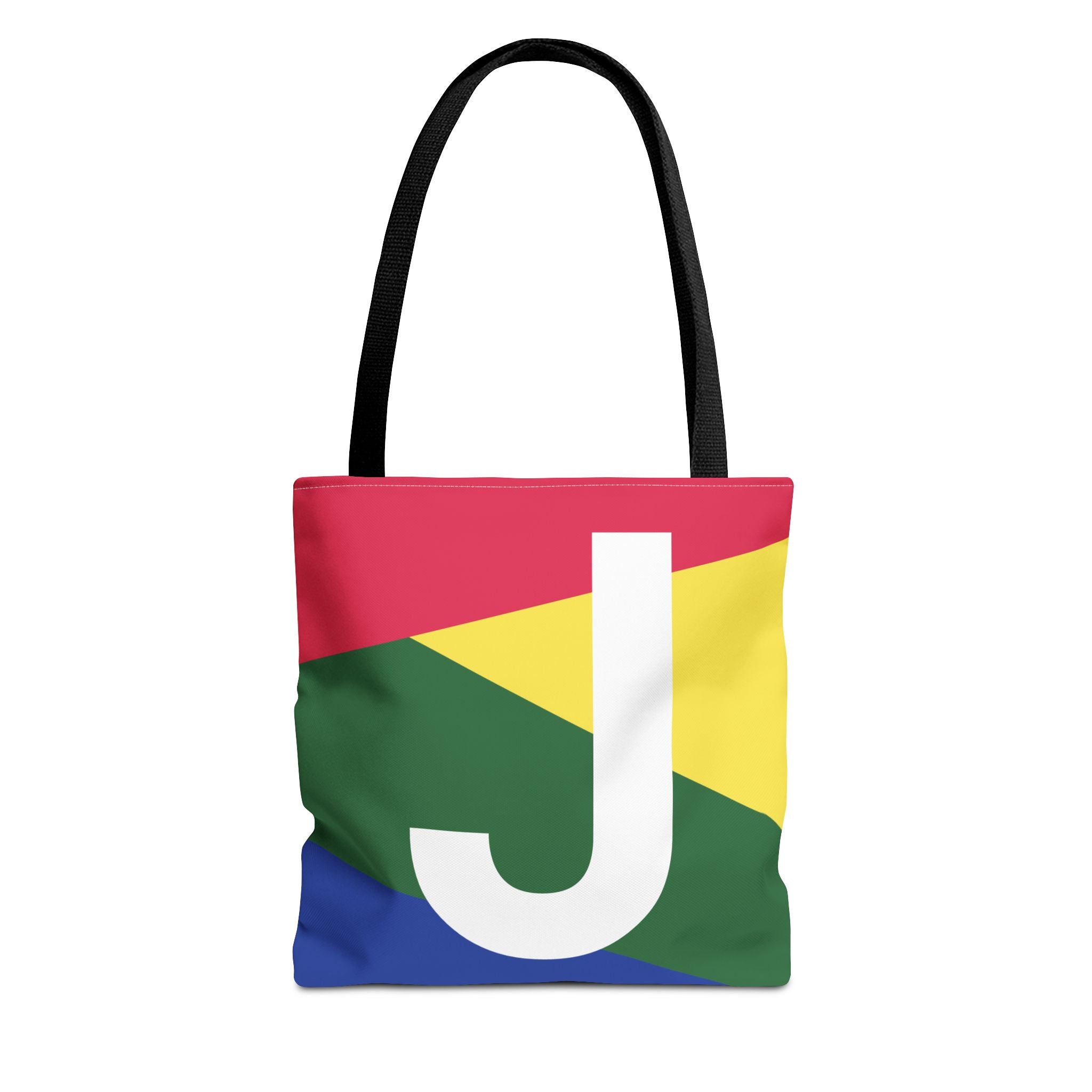 Monogram 'J' Colorblock Tote Bag — Personalized Initial J Shoulder Tote
