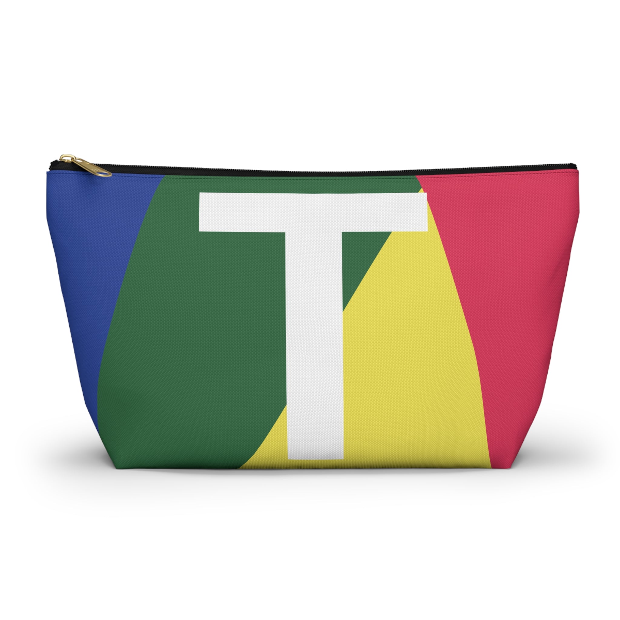 Initials Colorblock Accessory Pouch — Monogram T T-Bottom Cosmetic Bag
