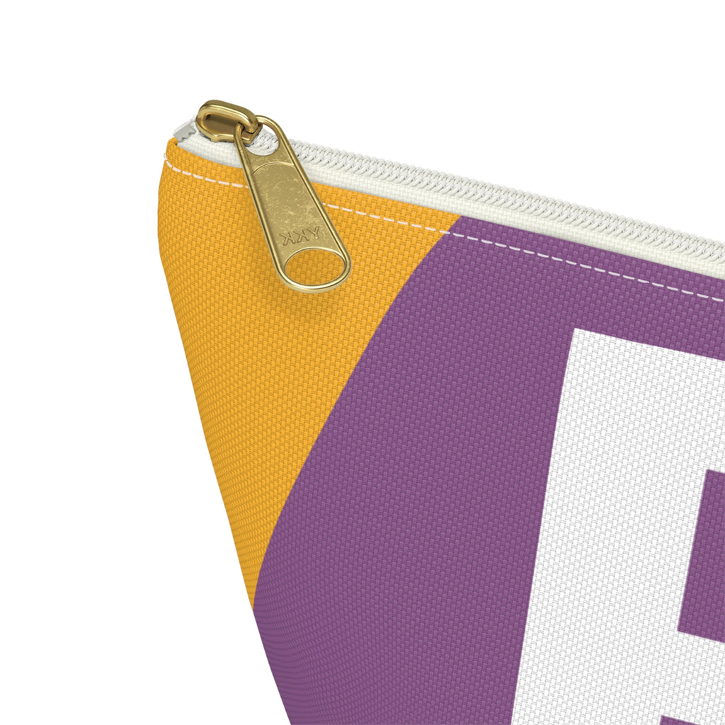 Initials Colorblock Accessory Pouch — Monogram B T-Bottom Cosmetic Bag