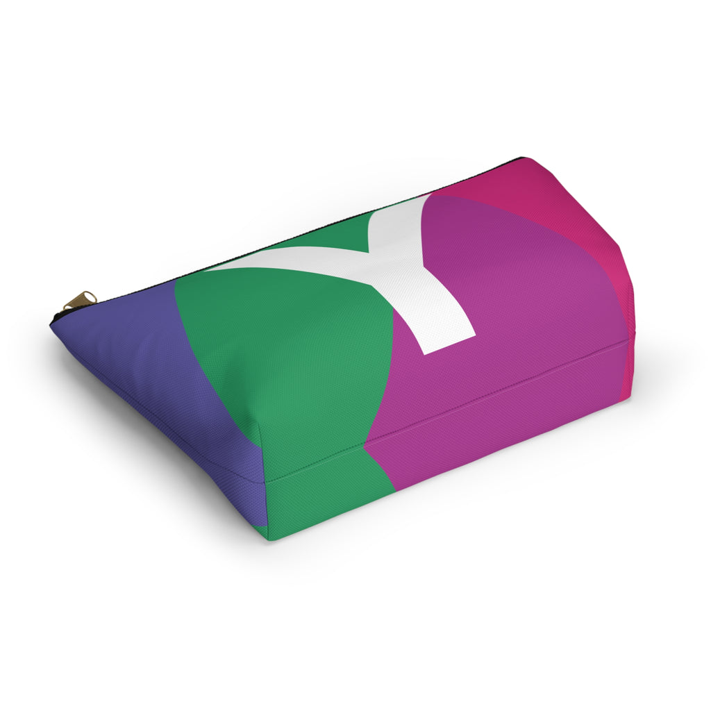 Initials Colorblock Accessory Pouch — Monogram Y T-Bottom Cosmetic Bag