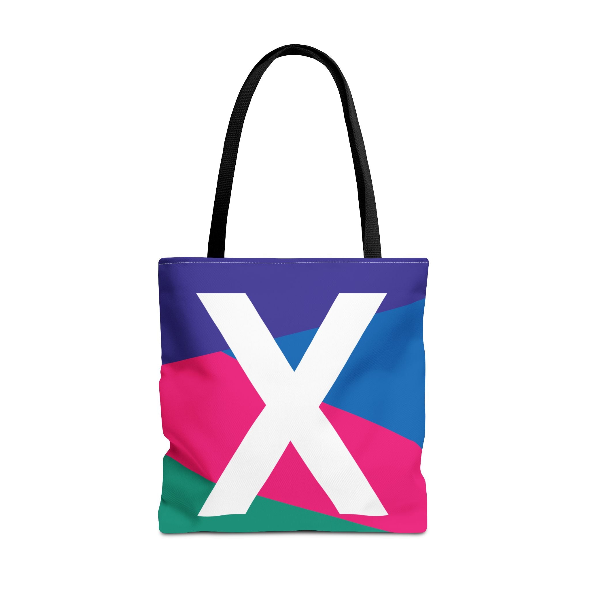 Monogram 'X' Colorblock Tote Bag — Personalized Initial X Shoulder Tote