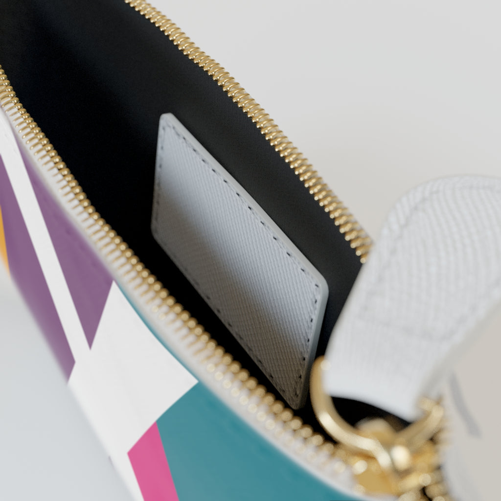 Initial X Mini Clutch — Colorblock Monogram Wristlet Wallet