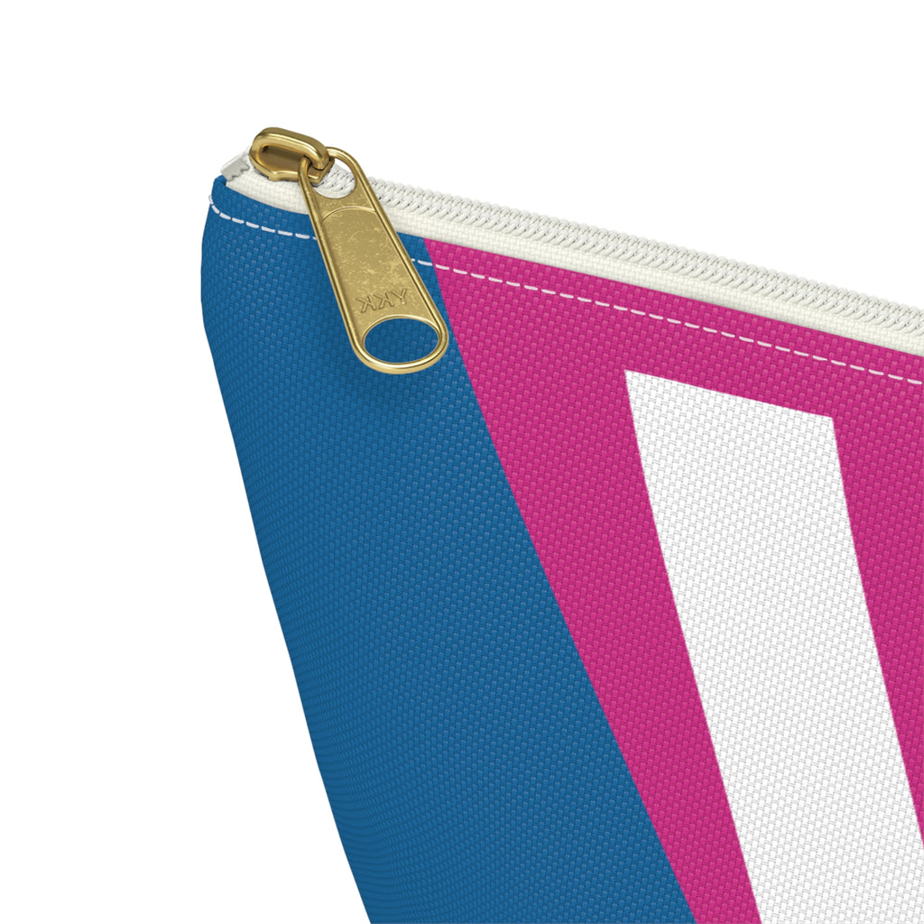 Initials Colorblock Accessory Pouch — Monogram V T-Bottom Cosmetic Bag