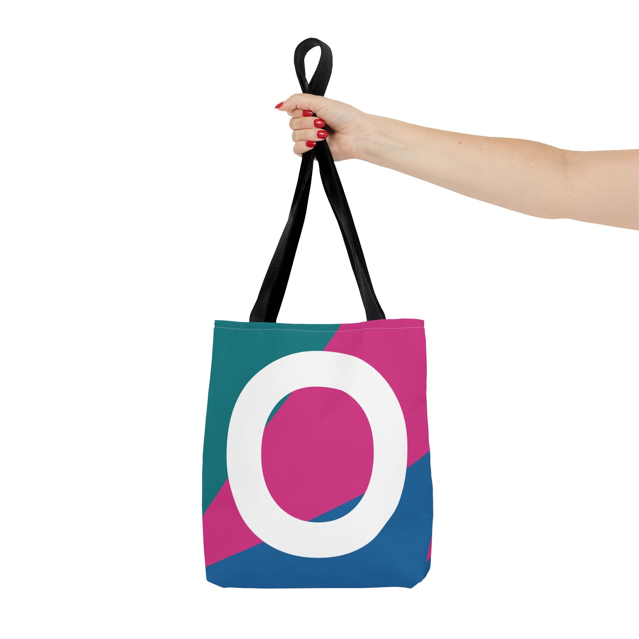 Monogram 'O' Colorblock Tote Bag — Personalized Initial O Shoulder Tote