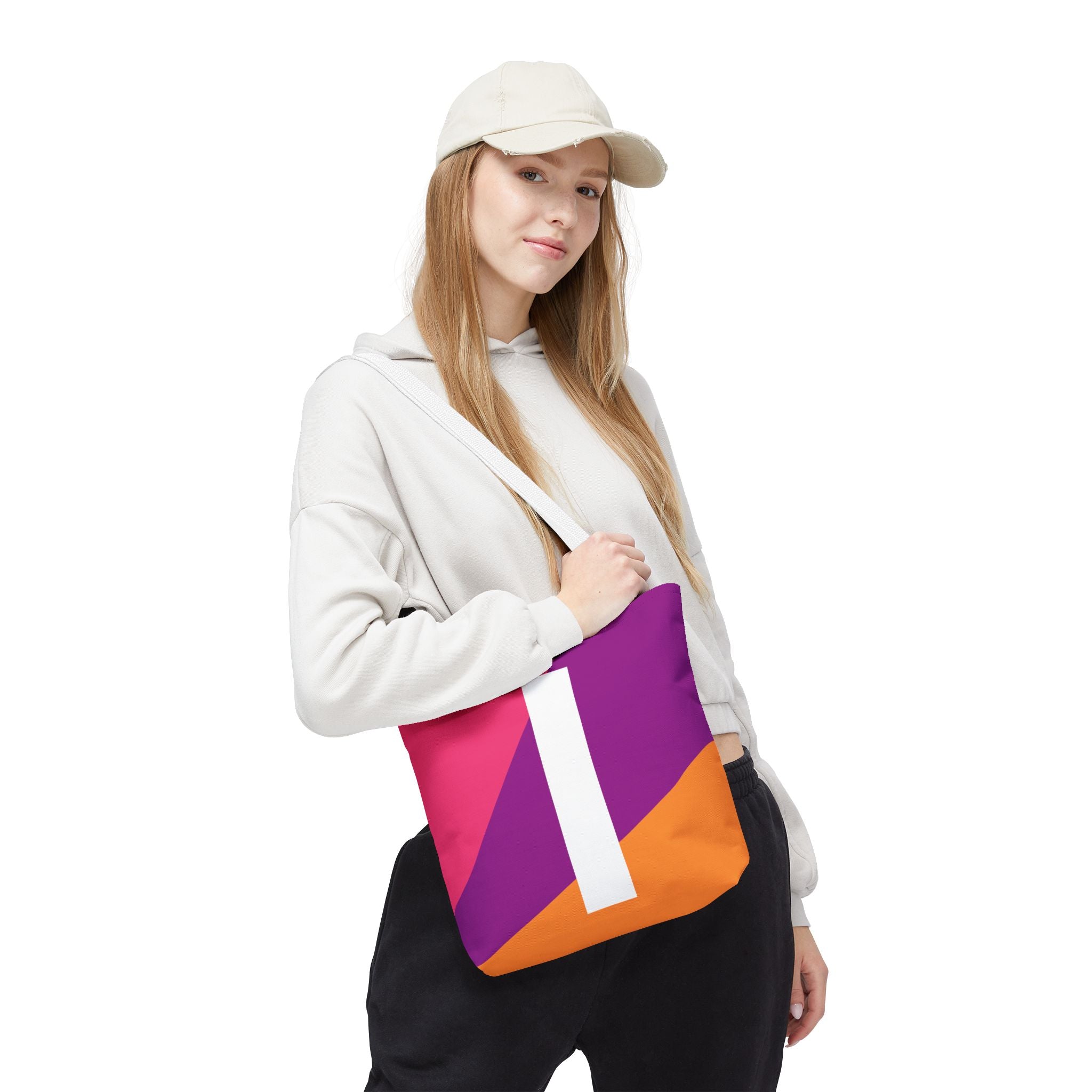 Monogram 'I' Colorblock Tote Bag — Personalized Initial I Shoulder Tote