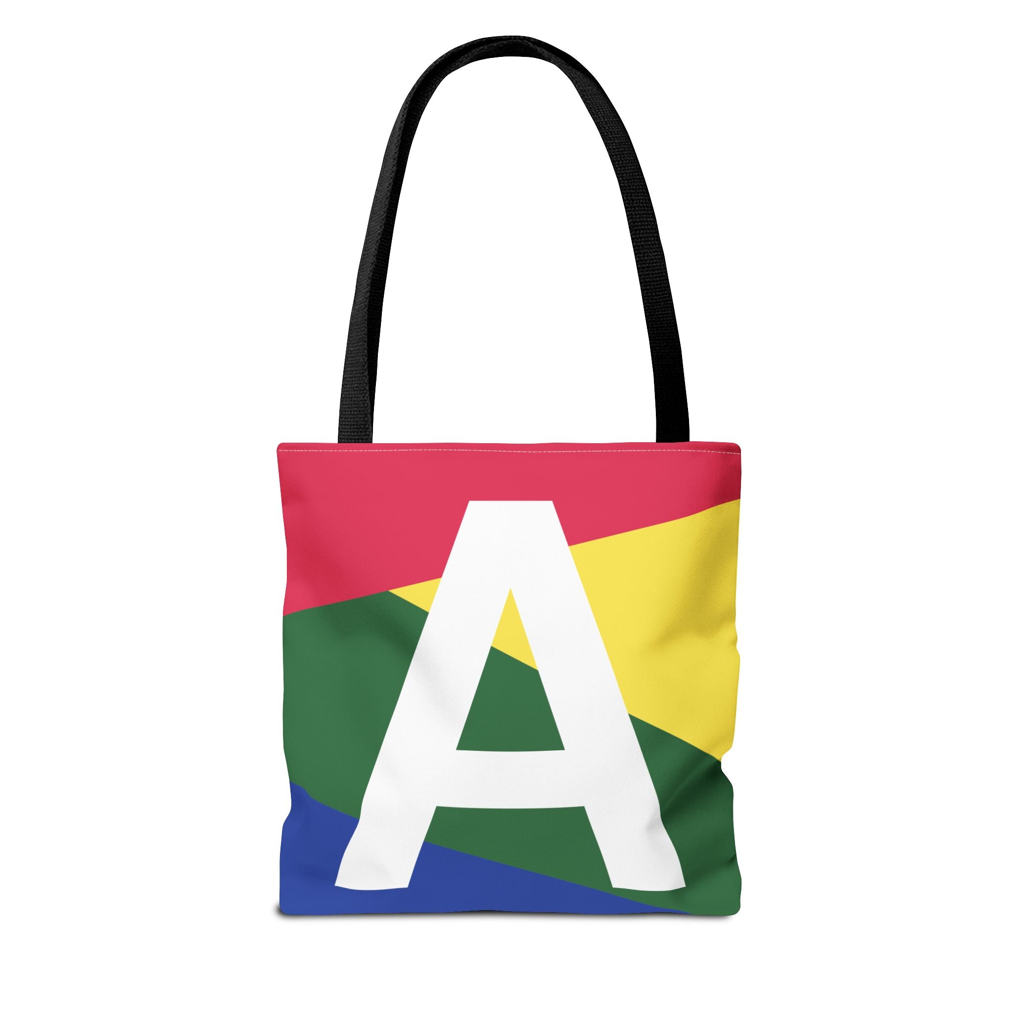 Monogram 'A' Colorblock Tote Bag — Personalized Initial A Shoulder Tote