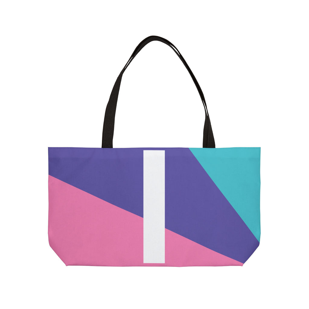 Personalized 'I' Colorblock Tote Bag — Monogram Weekender Tote