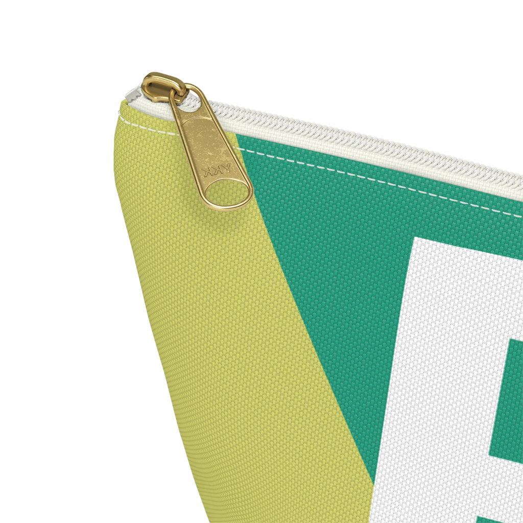Initials Colorblock Accessory Pouch — Monogram B T-Bottom Cosmetic Bag
