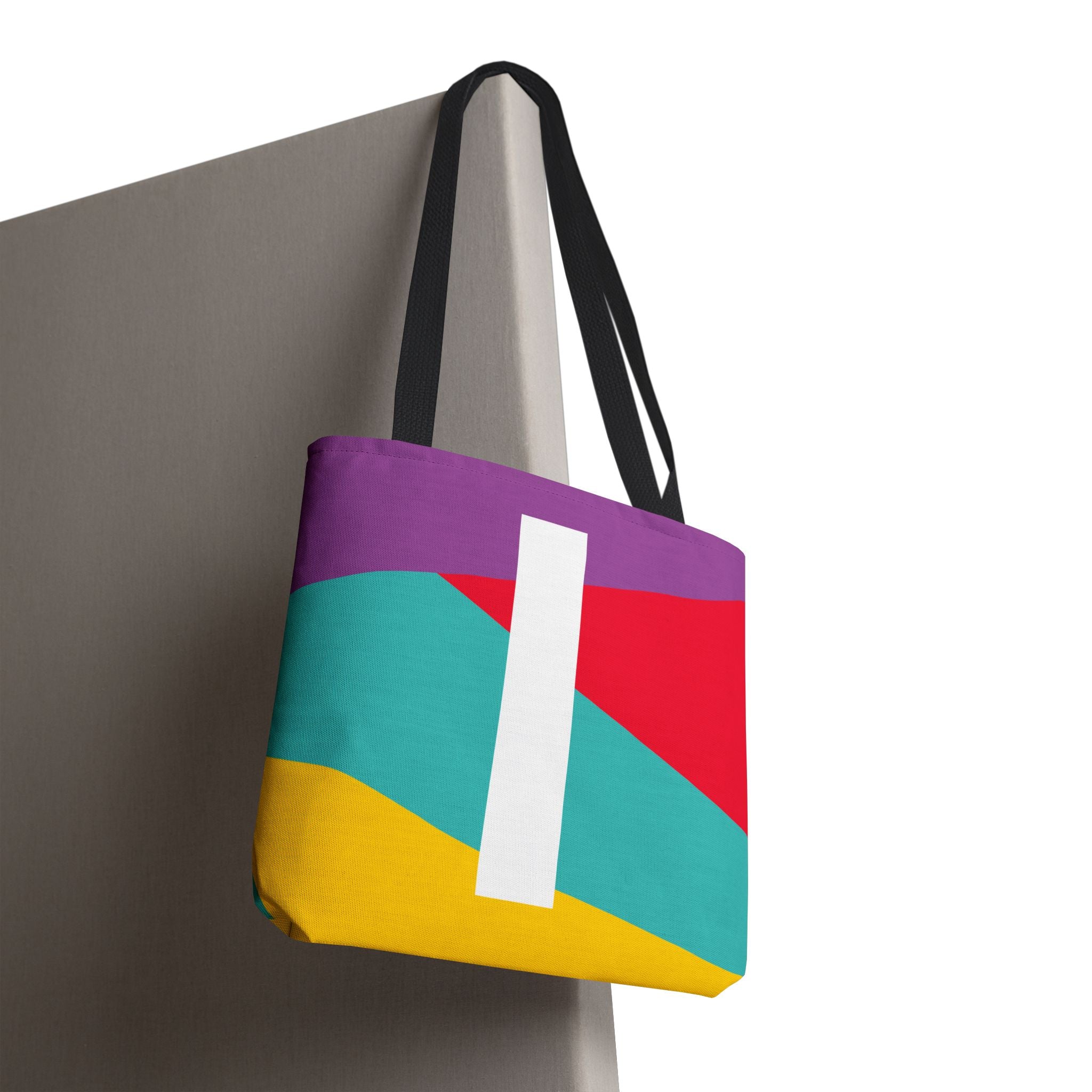 Monogram 'I' Colorblock Tote Bag — Personalized Initial I Shoulder Tote