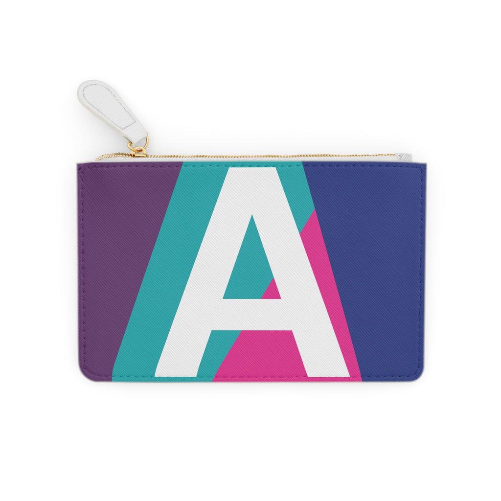 Initial A Mini Clutch — Colorblock Monogram Wristlet Wallet