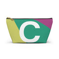 Initials Colorblock Accessory Pouch — Monogram C T-Bottom Cosmetic Bag