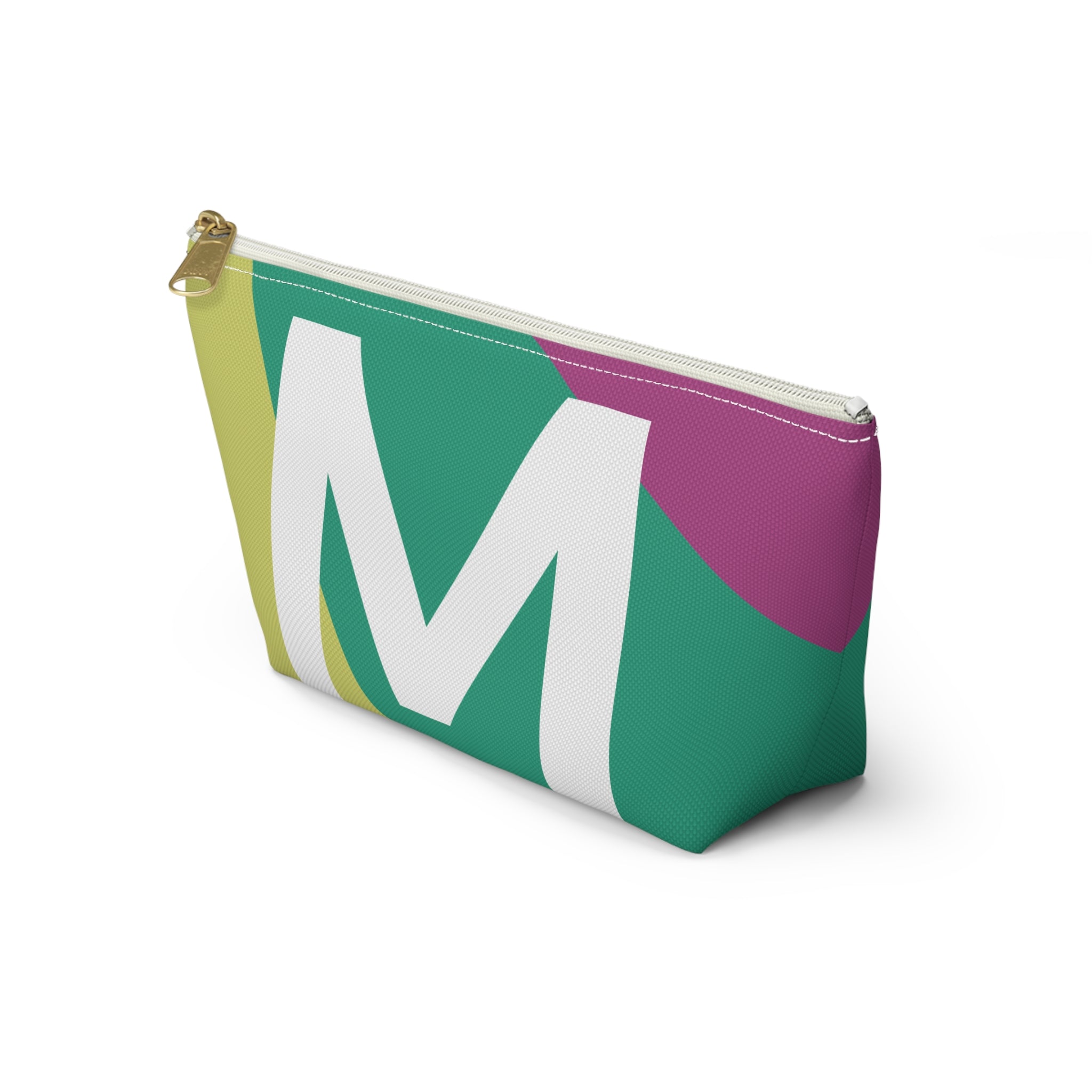 Initials Colorblock Accessory Pouch — Monogram M T-Bottom Cosmetic Bag
