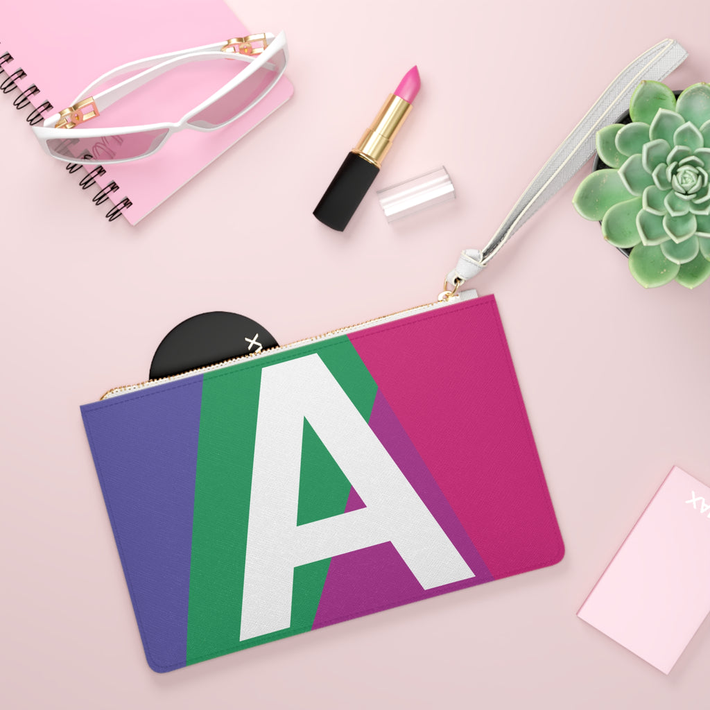 Monogram 'A' Colorblock Clutch Bag — Bold Geometric Wristlet for Everyday & Gifts