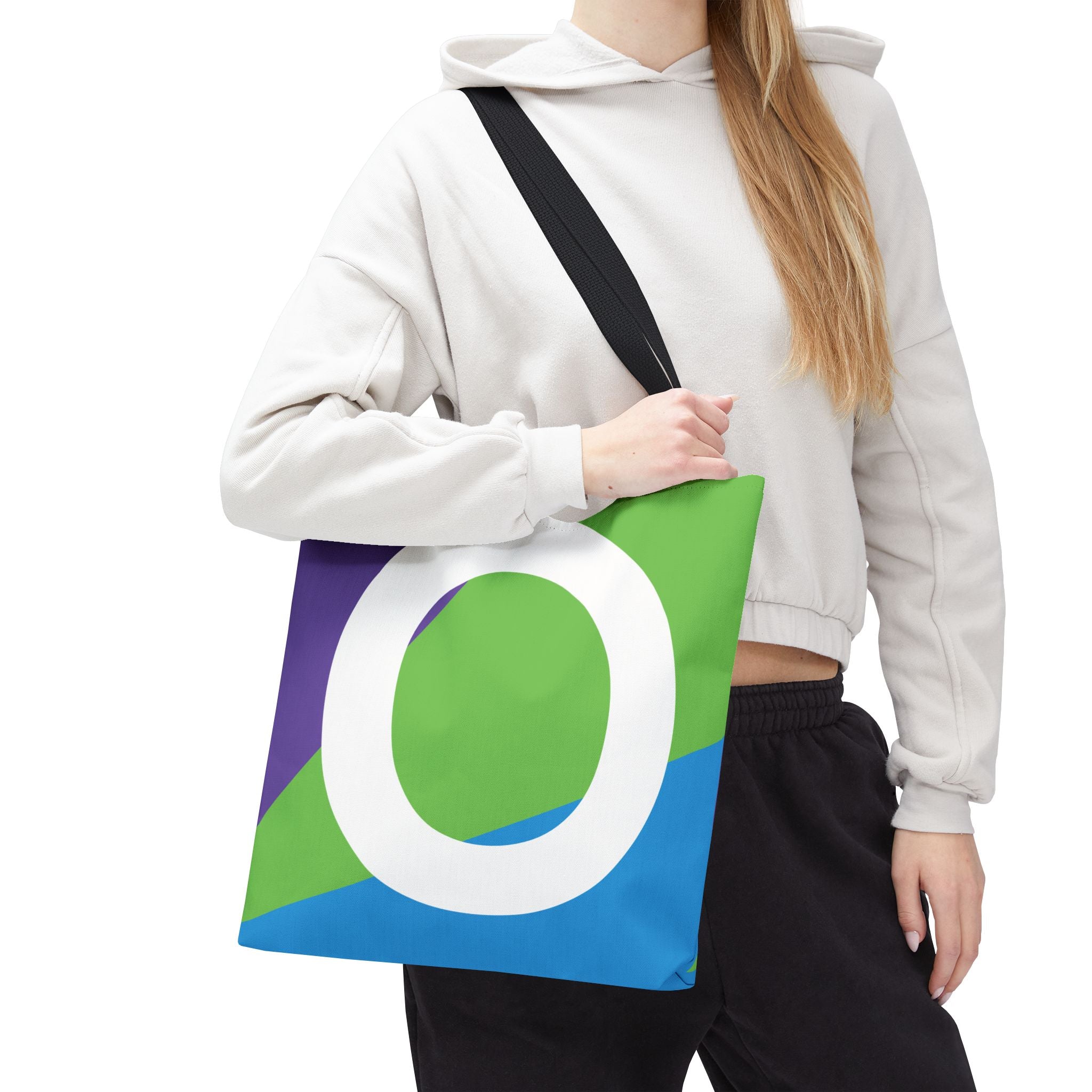 Monogram 'O' Colorblock Tote Bag — Personalized Initial O Shoulder Tote