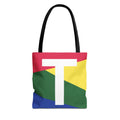 Monogram 'T' Colorblock Tote Bag — Personalized Initial T Shoulder Tote