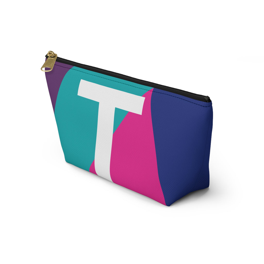 Colorblock Accessory Pouch — Monogram T T-Bottom Cosmetic Bag