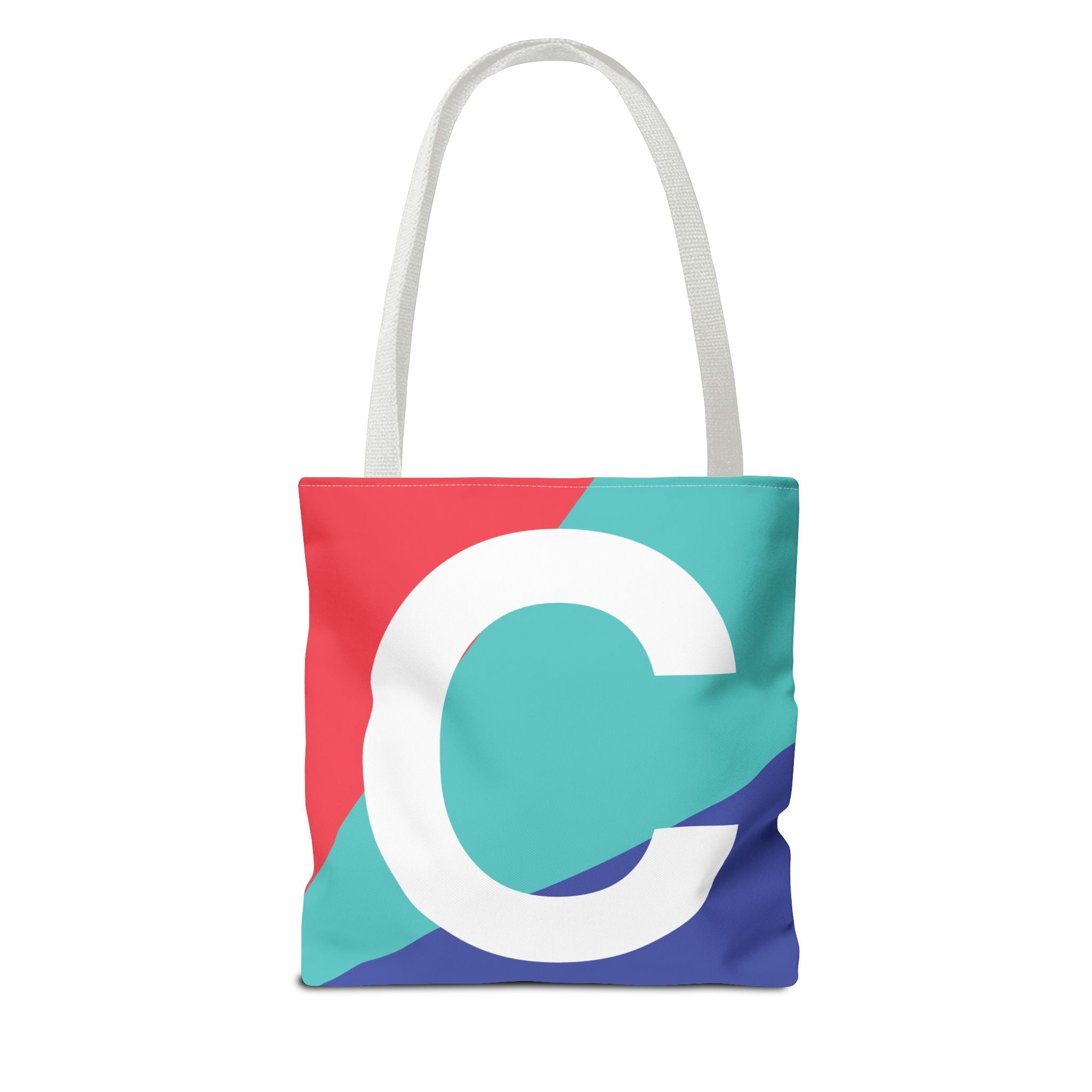 Monogram 'C' Colorblock Tote Bag — Personalized Initial C Shoulder Tote