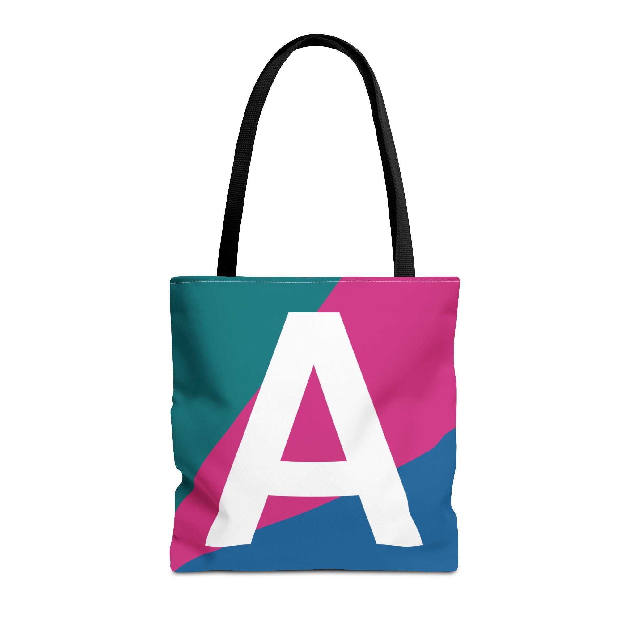 Monogram 'A' Colorblock Tote Bag — Personalized Initial A Shoulder Tote