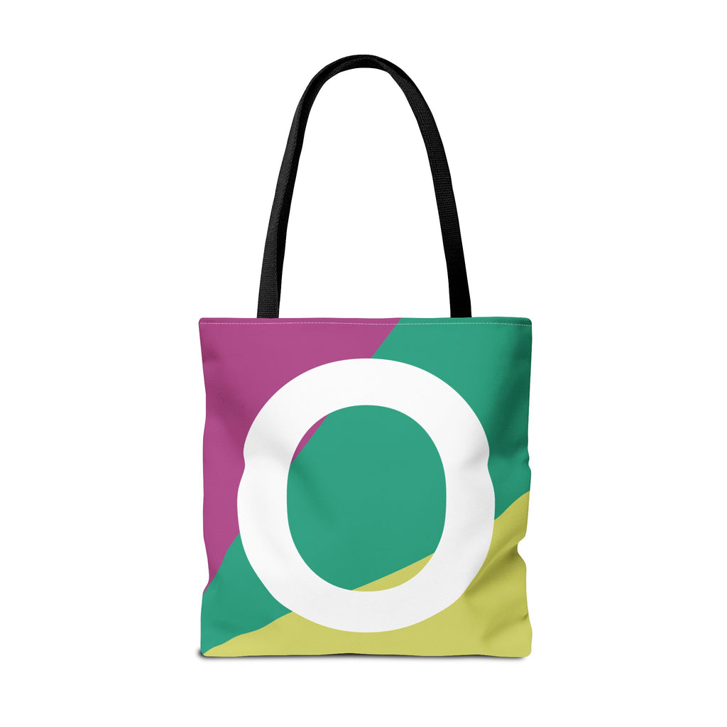 Monogram 'O' Colorblock Tote Bag — Personalized Initial O Shoulder Tote