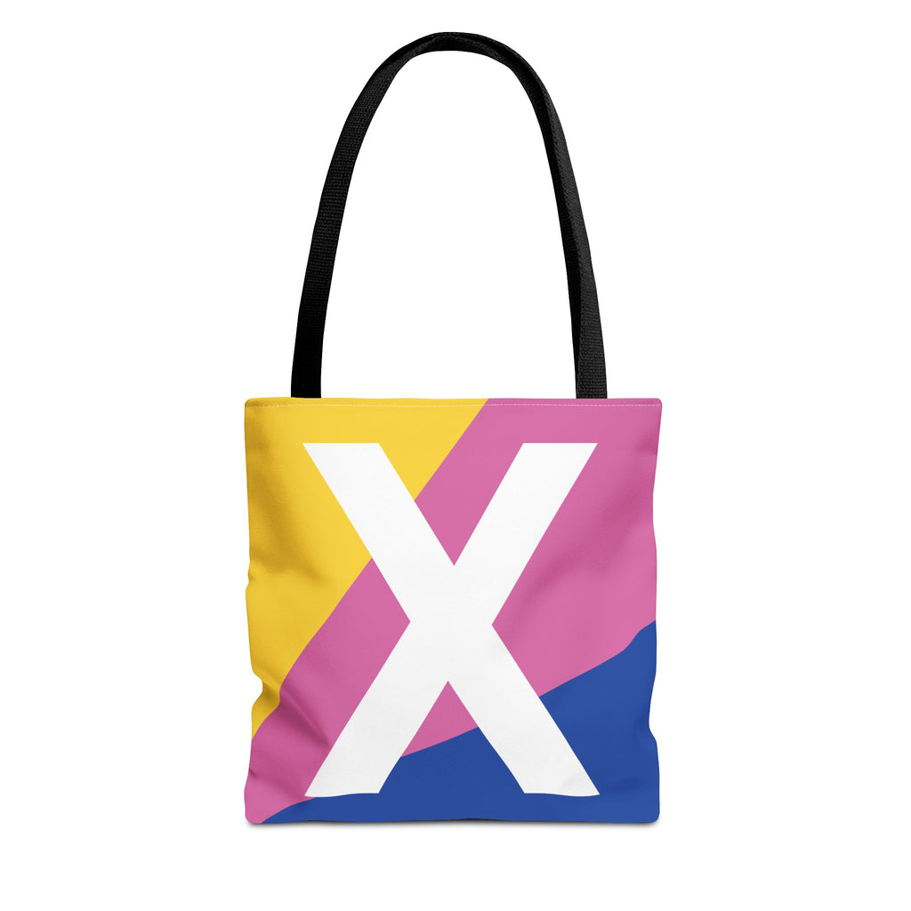 Monogram 'X' Colorblock Tote Bag — Personalized Initial X Shoulder Tote