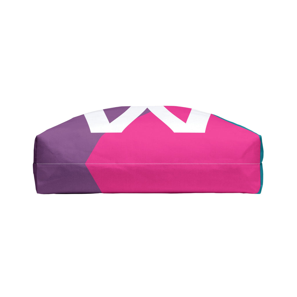 Personalized 'W' Colorblock Tote Bag — Monogram Weekender Tote