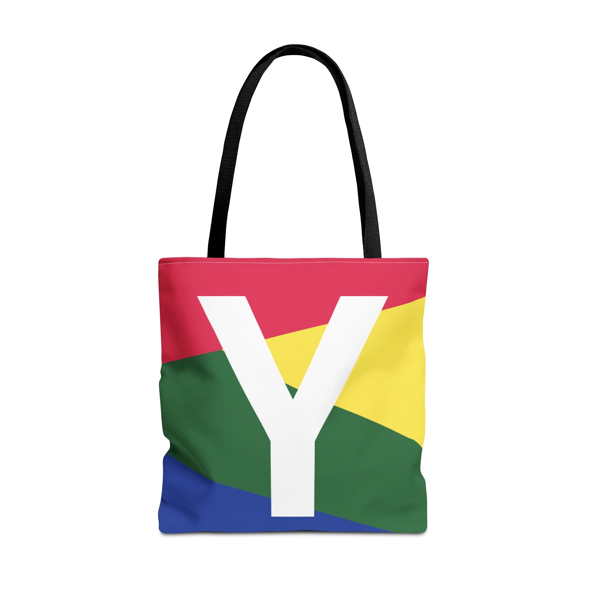 Monogram 'Y' Colorblock Tote Bag — Personalized Initial Y Shoulder Tote