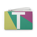 Monogram 'T' Colorblock Clutch Bag — Bold Geometric Wristlet for Everyday & Gifts