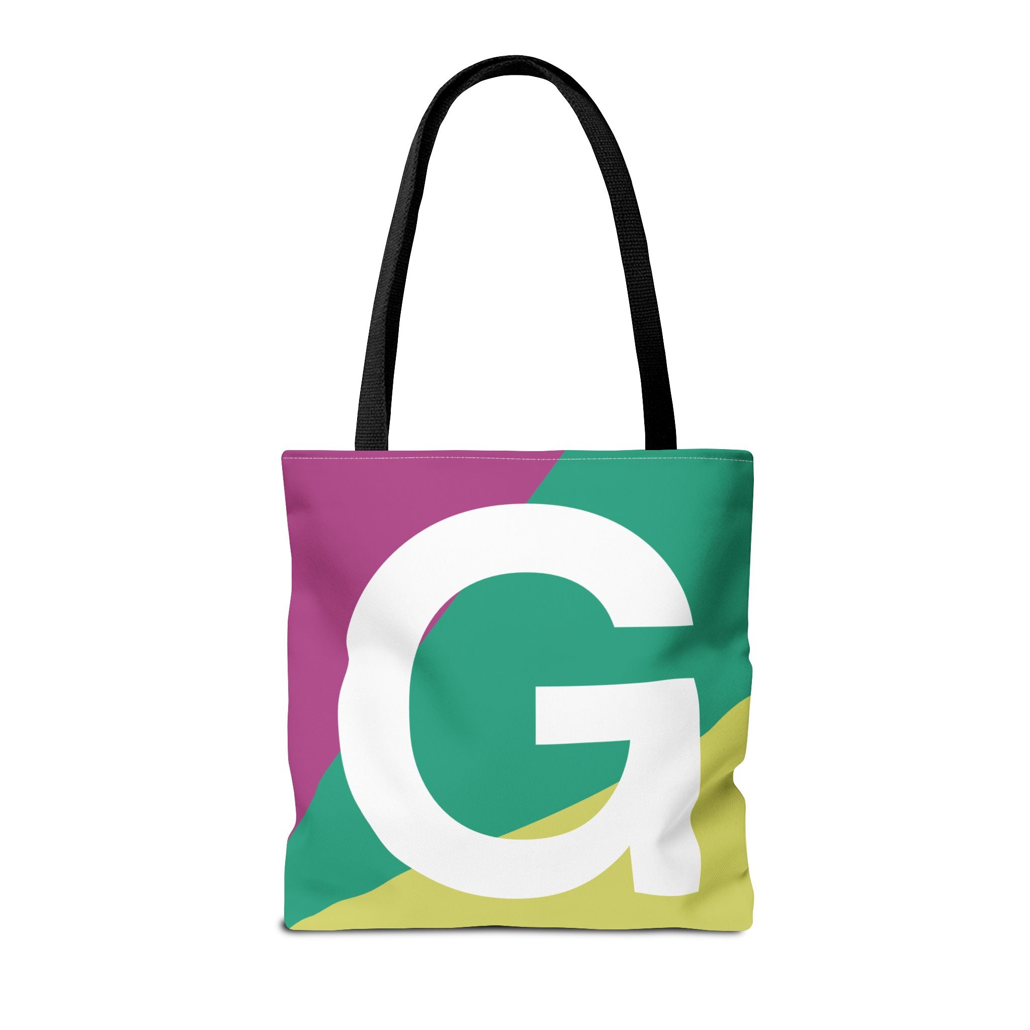 Monogram 'G' Colorblock Tote Bag — Personalized Initial G Shoulder Tote