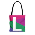 Monogram 'L' Colorblock Tote Bag — Personalized Initial L Shoulder Tote