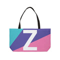 Personalized 'Z' Colorblock Tote Bag — Monogram Weekender Tote
