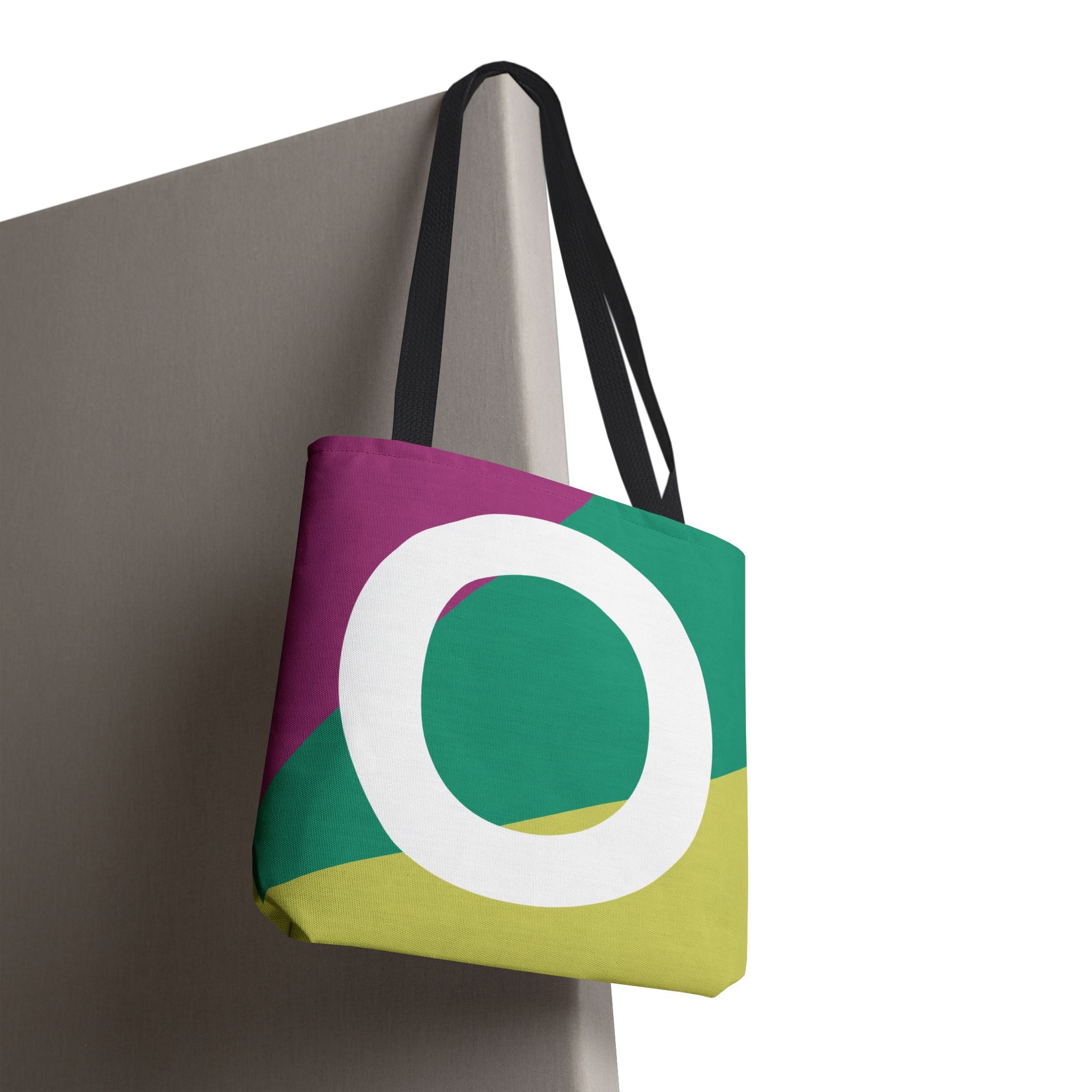 Monogram 'O' Colorblock Tote Bag — Personalized Initial O Shoulder Tote