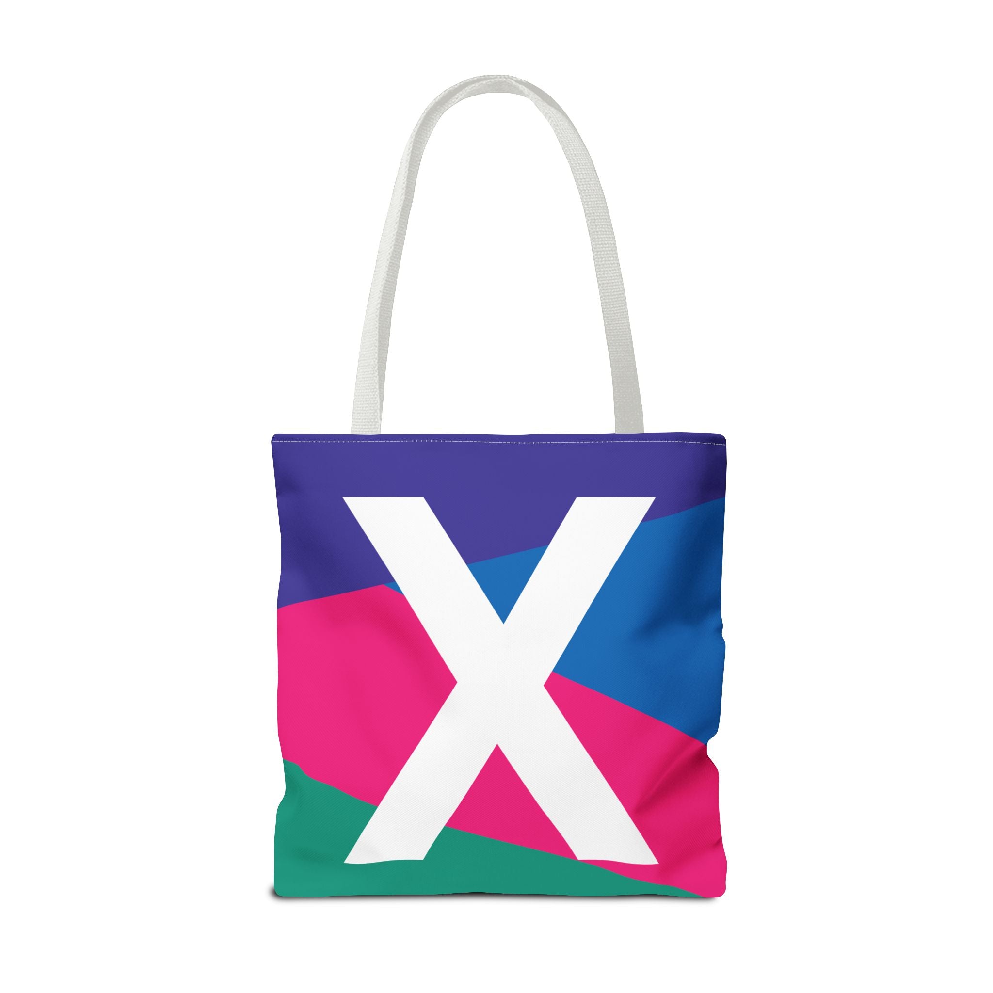 Monogram 'X' Colorblock Tote Bag — Personalized Initial X Shoulder Tote