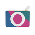 Initial O Mini Clutch — Colorblock Monogram Wristlet Wallet