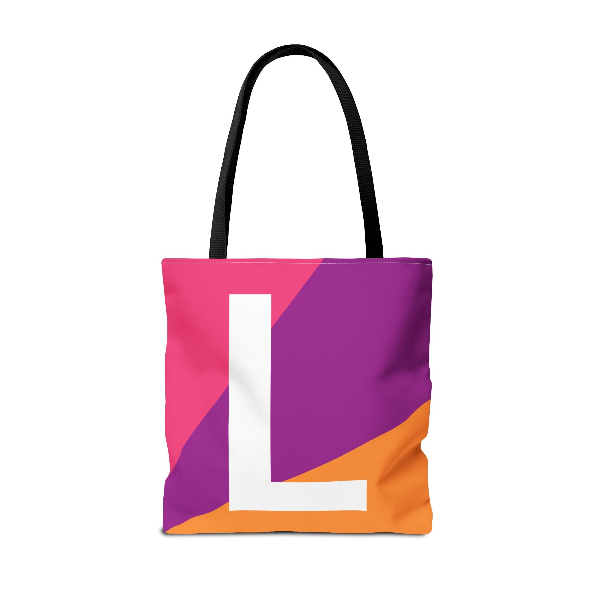 Monogram 'L' Colorblock Tote Bag — Personalized Initial L Shoulder Tote