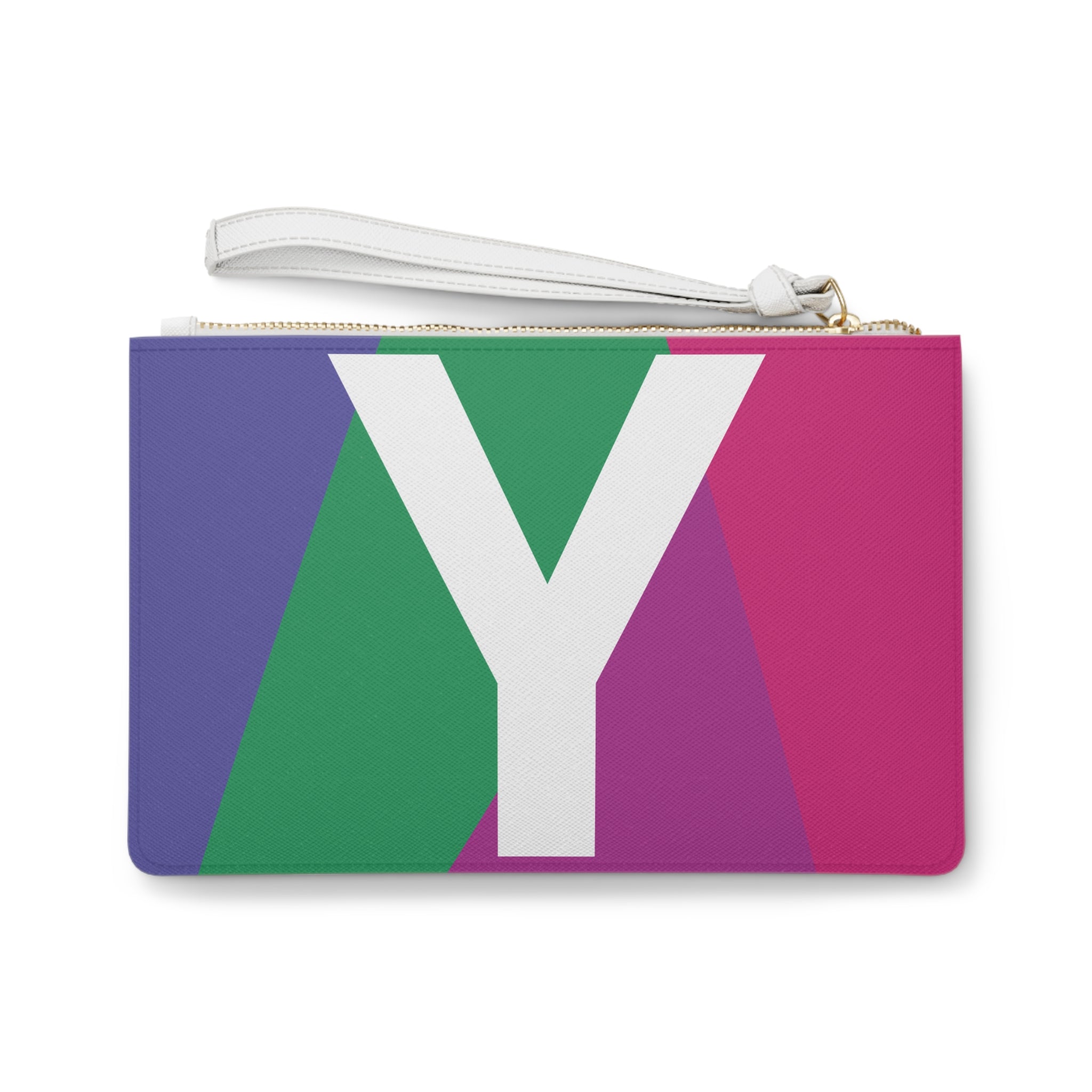 Monogram 'Y' Colorblock Clutch Bag — Bold Geometric Wristlet for Everyday & Gifts