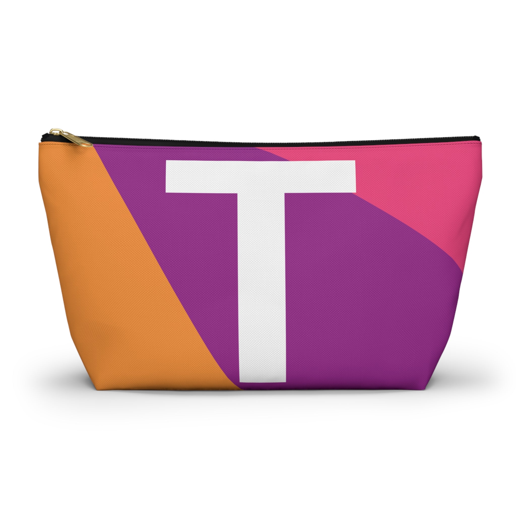 Initials Colorblock Accessory Pouch — Monogram T T-Bottom Cosmetic Bag