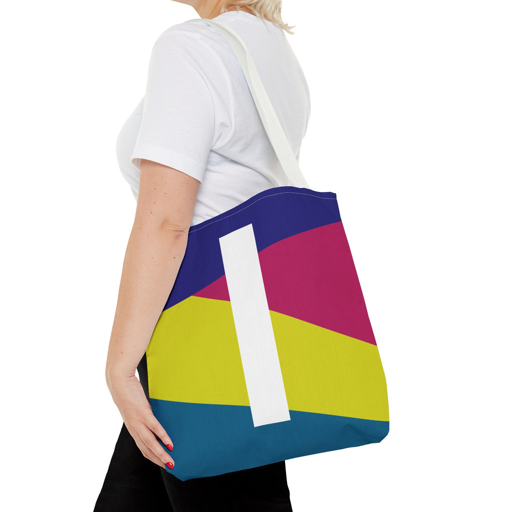 Monogram 'I' Colorblock Tote Bag — Personalized Initial I Shoulder Tote
