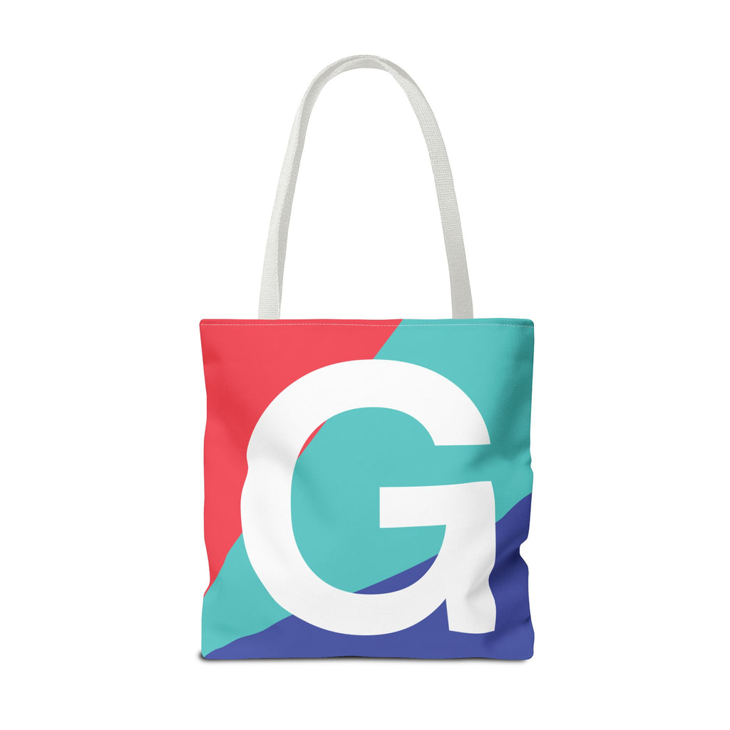 Monogram 'G' Colorblock Tote Bag — Personalized Initial G Shoulder Tote