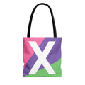 Monogram 'X' Colorblock Tote Bag — Personalized Initial X Shoulder Tote