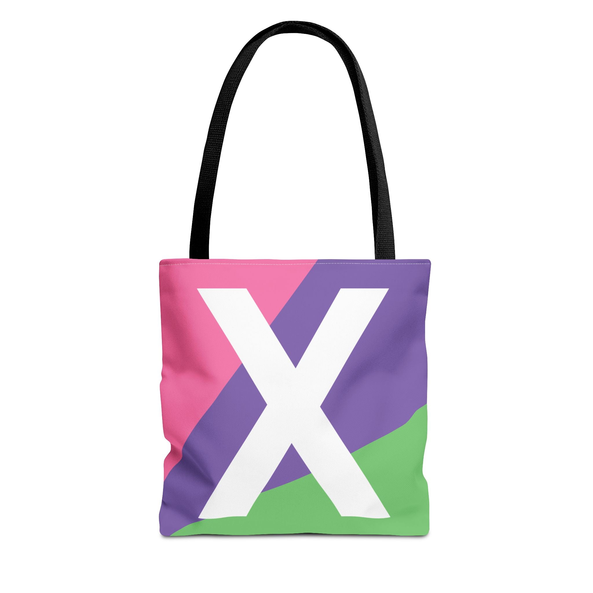 Monogram 'X' Colorblock Tote Bag — Personalized Initial X Shoulder Tote
