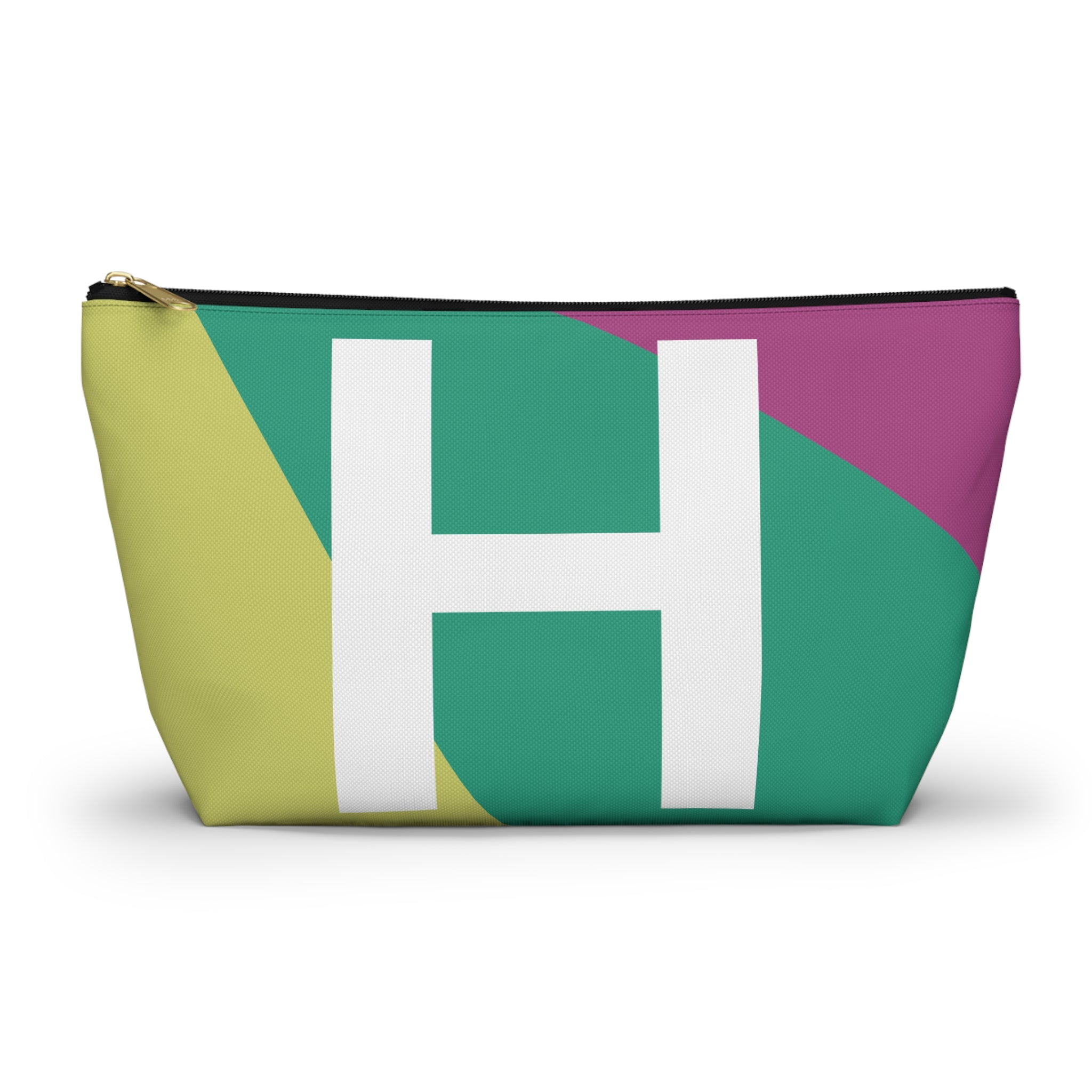 Initials Colorblock Accessory Pouch — Monogram H T-Bottom Cosmetic Bag